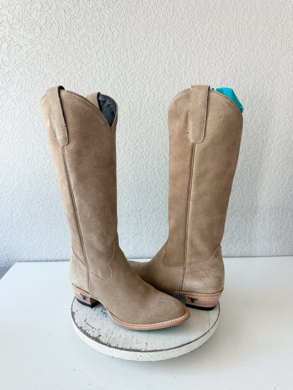 Lane PLAIN JANE Womens Latte Suede Cowboy Boots Womens 7.5 Western Mid Calf Tall